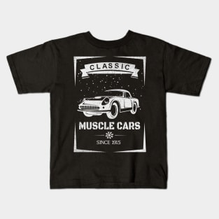 Vintage Classic Muscle Car - Vintage Distressed Design Kids T-Shirt